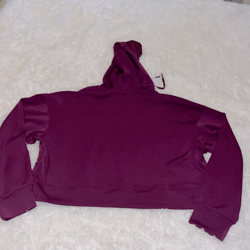 90 Degree by Reflex Soft Scuba Zone Hoodie Color Plum Size XL P2P 25” NWT - Picture 4 of 6